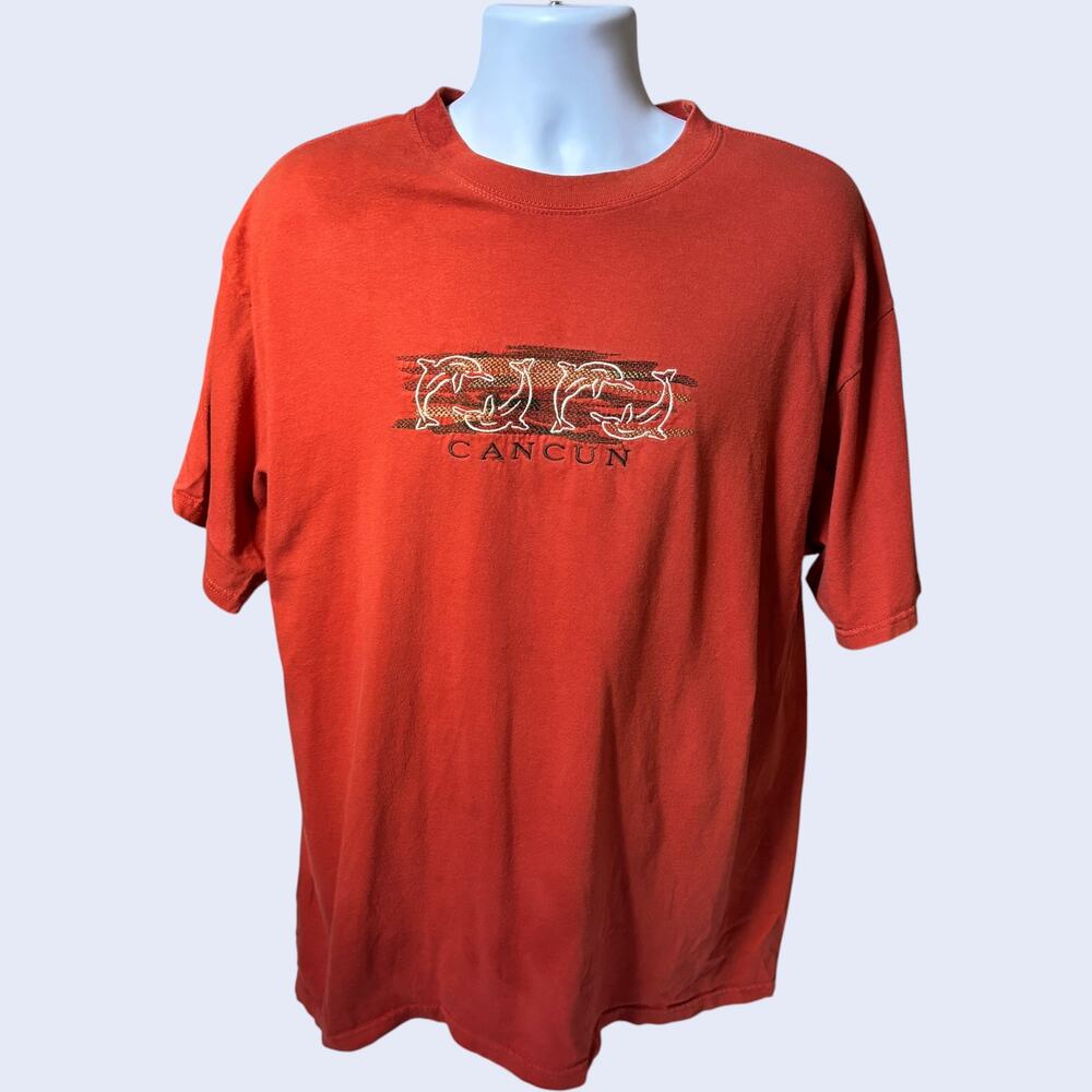 Caribbean Side XG XL Vintage Graphic T-Shirt Rust Orange Regular